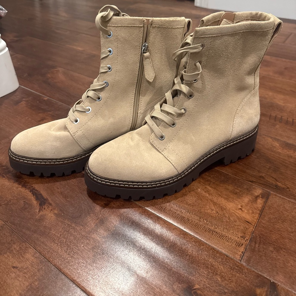 Nordstrom brand boots .. size 10.. tan suede.. zipper on inside, great for fall